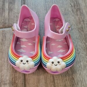 Mini Melissa Jelly Flat Rainbow Pink Size 5